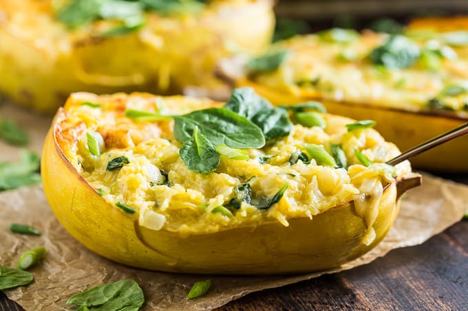 Ditch the Noodles: Creamy Spaghetti Squash Florentine for a Healthy Dinner
